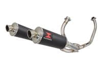 VTR1000 F Firestorm (SC36) Exhaust System 300mm Oval Black Stainless Silencers