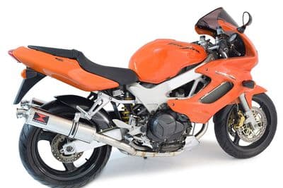 VTR1000 F Firestorm (SC36) Exhaust System 400mm Round Stainless Silencers