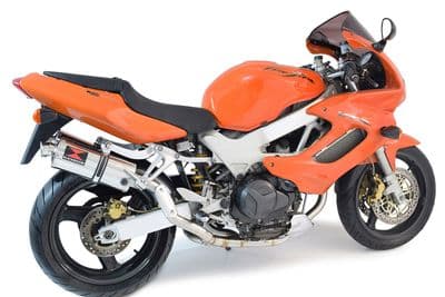 VTR1000 F Firestorm (SC36) High Level Exhaust System 300mm Oval Stainless Silencers