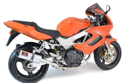 VTR1000F Superhawk (SC36) Exhaust System + 300mm Oval Stainless Carbon Tip Silencers