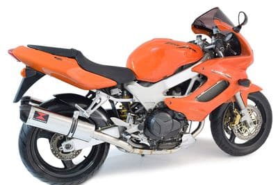 VTR1000F Superhawk (SC36) Exhaust System + 400mm Oval Stainless Carbon Tip Silencers