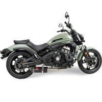 VULCAN S EN650 2024 - 2025 Exhaust System 300mm Tri - Oval Black Stainless Steel Carbon Tip Silencer