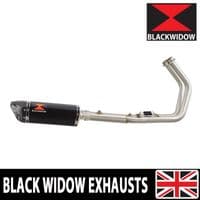 VULCAN S EN650 2024 - 2025 Exhaust System 300mm Tri - Oval Black Stainless Steel Carbon Tip Silencer