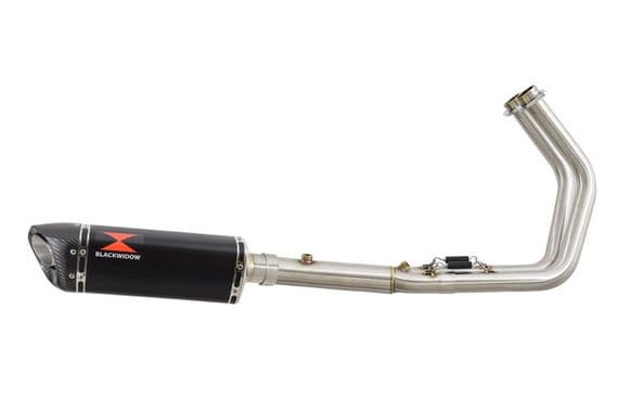 VULCAN S EN650 2024 - 2025 Exhaust System 300mm Tri - Oval Black Stainless Steel Carbon Tip Silencer