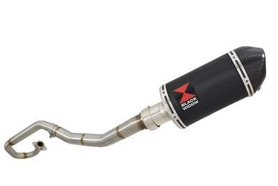 WR 125 R/X 2009/2017 De-Cat Exhaust System 200mm Oval Black Stainless Carbon Tip Silencer