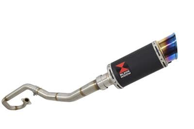 WR 125 R/X 2009/2017 De-Cat Exhaust System 200mm Round Blue Tip Black Stainless Silencer