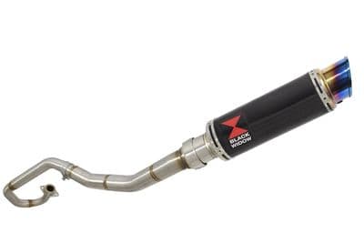 WR 125 R/X 2009/2017 De-Cat Exhaust System 230mm GP Round Blue Tip Black Stainless Silencer