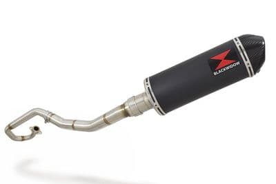 WR 125 R/X 2009/2017 De-Cat Exhaust System 300mm Oval Black Stainless Carbon Tip Silencer