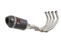 XJ6 Diversion F N 09-15 High De-cat Exhaust System 200mm Oval Black Stainless Carbon Tip Silencer