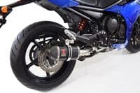 XJ6 Diversion F N 09-15 High De-cat Exhaust System 200mm Oval Black Stainless Carbon Tip Silencer