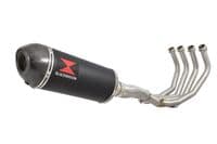 XJ6 Diversion F N 09-15 High De-cat Exhaust System 300mm Oval Black Stainless Carbon Tip Silencer