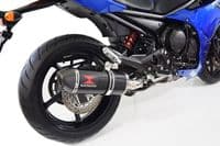 XJ6 Diversion F N 09-15 High De-cat Exhaust System 300mm Oval Black Stainless Carbon Tip Silencer