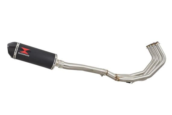 XJ6 Diversion F N 09-15 High De-cat Exhaust System 300mm Oval Black Stainless Carbon Tip Silencer