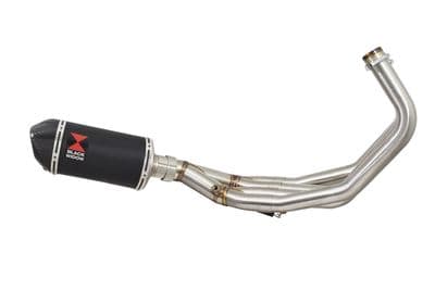 XJ6 Diversion F N 09-15 Low De-cat Exhaust System 200mm Oval Black Stainless Carbon Tip Silencer