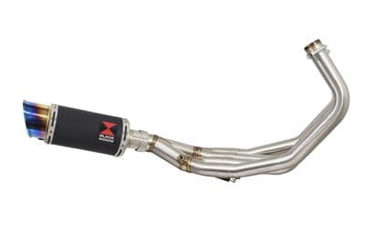 XJ6 Diversion F N 09-15 Low De-cat Exhaust System 200mm Round Blue Tip Black Stainless Silencer
