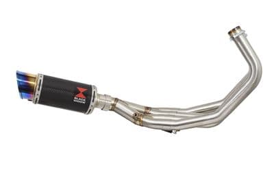 XJ6 Diversion F N 09-15 Low De-cat Exhaust System 200mm Round Blue Tip Carbon Silencer
