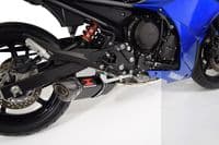XJ6 Diversion F N 09-15 Low De-cat Exhaust System 300mm Tri Oval Black Stainless Carbon Tip Silencer