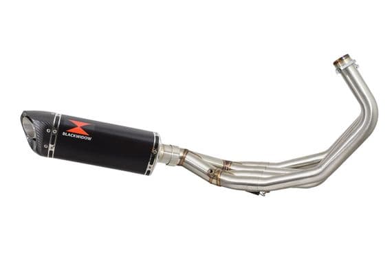 XJ6 Diversion F N 09-15 Low De-cat Exhaust System 300mm Tri Oval Black Stainless Carbon Tip Silencer