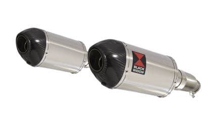 XJR1200 XJR 1200 4-2 Exhaust Silencer Kit 200mm Oval Stainless Carbon Tip Silencers