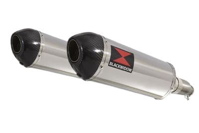 XJR1200 XJR 1200 4-2 Exhaust Silencer Kit 300mm Oval Stainless Carbon Tip Silencers