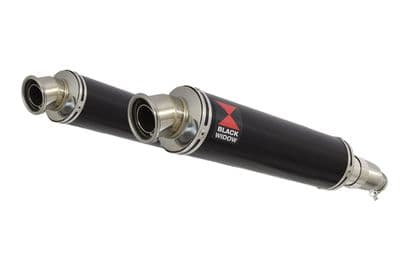 XJR1200 XJR 1200 4-2 Exhaust Silencer Kit 350mm Round Black Stainless Silencers