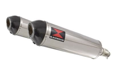 XJR1200 XJR 1200 4-2 Exhaust Silencer Kit 400mm Oval Stainless Carbon Tip Silencers