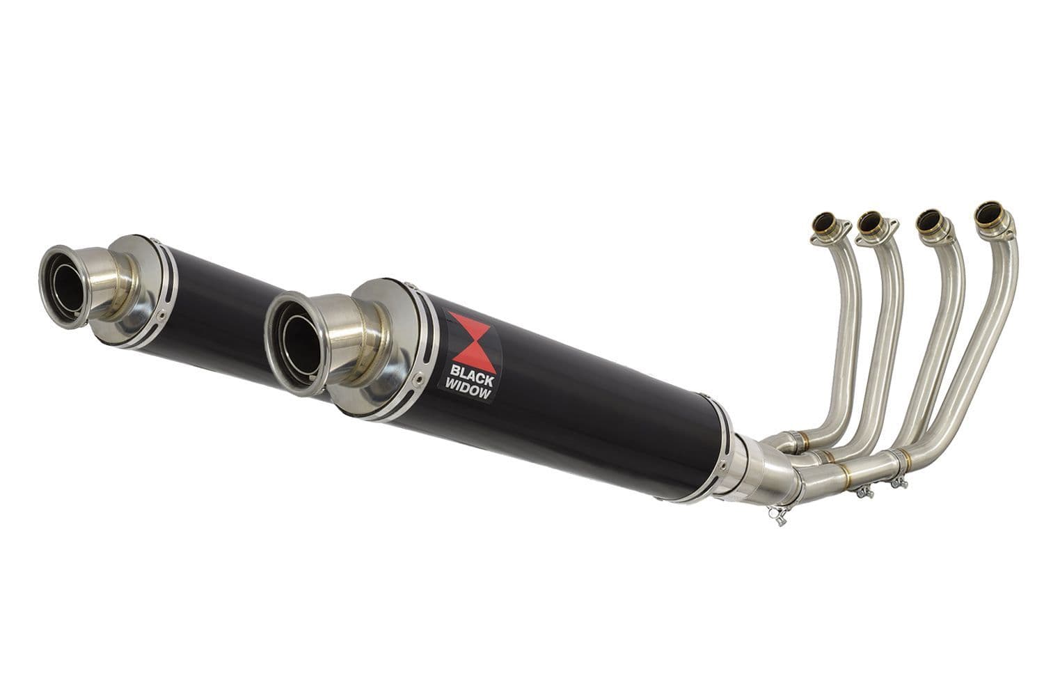 XJR1200 XJR 1200 4-2 Exhaust System 350mm Round Black Stainless
