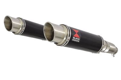XJR1300 XJR 1300 1998 - 2006 4-2 Exhaust Silencer Kit 230mm GP Round Black Stainless