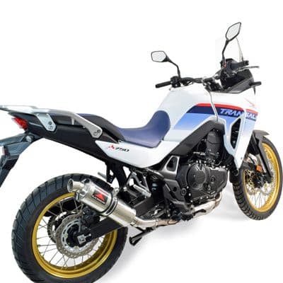 XL Transalp 750 2025 Exhaust Link Pipe + 300mm Round Stainless Silencer