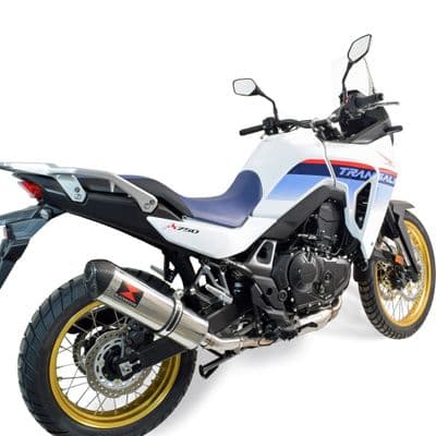 XL Transalp 750 2025 Exhaust Link Pipe +  400mm Oval Stainless Carbon Tip Silencer
