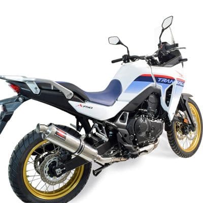 XL Transalp 750 2025 Exhaust Link Pipe + 400mm Round Stainless Silencer