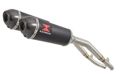 XL1000 V Varadero 1999 - 2014 Twin Silencer Kit 300mm Oval Black Stainless Carbon Tip Silencers