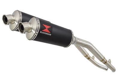 XL1000 V Varadero 1999 - 2014 Twin Silencer Kit 300mm Oval Black Stainless Silencers