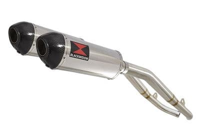 XL1000 V Varadero 1999 - 2014 Twin Silencer Kit 300mm Oval Stainless Carbon Tip Silencers