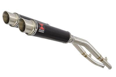 XL1000 V Varadero 1999 - 2014 Twin Silencer Kit 350mm GP Round Black Stainless Silencers