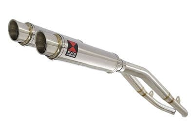 XL1000 V Varadero 1999 - 2014 Twin Silencer Kit 350mm GP Round Stainless Silencers