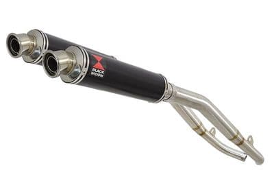 XL1000 V Varadero 1999 - 2014 Twin Silencer Kit 350mm Round Black Stainless Silencers