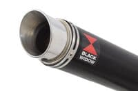 XL125 VARADERO 01-06 Exhaust Link Pipe and 350mm GP Round Black Stainless Silencer