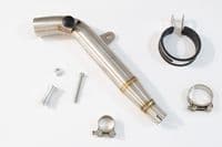 XL125 VARADERO 01-06 Exhaust Link Pipe and 350mm GP Round Black Stainless Silencer
