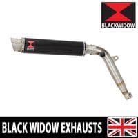 XL125 VARADERO 01-06 Exhaust Link Pipe and 350mm GP Round Black Stainless Silencer