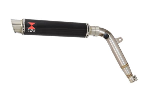 XL125 VARADERO 01-06 Exhaust Link Pipe and 350mm GP Round Black Stainless Silencer