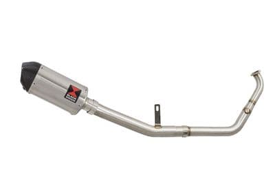 XSR 125 2021 - 2024 De - Cat Exhaust System 200mm Oval Stainless & Carbon Silencer