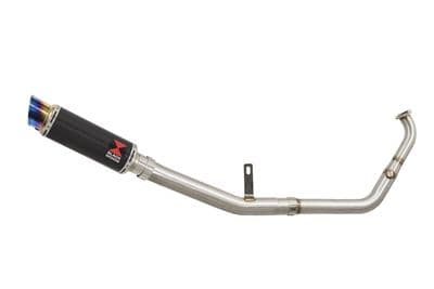 XSR 125 2021 - 2024 De - Cat Exhaust System 230mm GP Round Carbon & Blue Tip Silencer