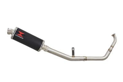 XSR 125 2021 - 2024 De - Cat Exhaust System 300mm Oval Black Stainless Silencer