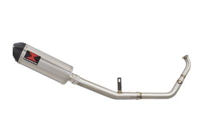 XSR 125 2021 - 2024 De - Cat Exhaust System 300mm Oval Stainless & Carbon Silencer