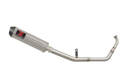 XSR 125 2021 - 2024 De - Cat Exhaust System 370mm Round Stainless & Carbon Silencer