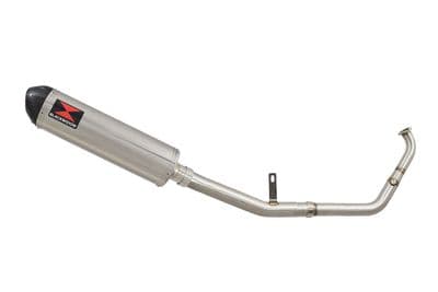 XSR 125 2021 - 2024 De - Cat Exhaust System 400mm Oval Stainless & Carbon Silencer
