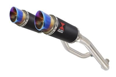 XT 660 XT660X XT660R 2004-2016 Exhaust Silencers 200mm Round Black Stainless & Blue Tip