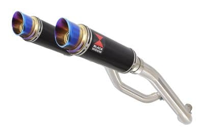 XT 660 XT660X XT660R 2004-2016 Exhaust Silencers 230mm GP Round Black Stainless & Blue Tip
