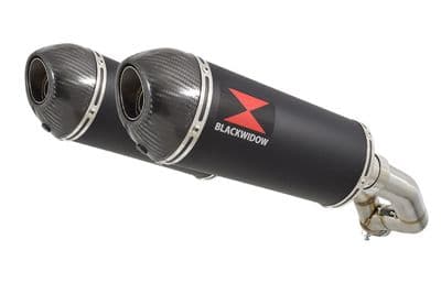 XT660Z TENERE 2008-2017 Exhaust Silencer Kit 300mm Oval Black Stainless Carbon Tip